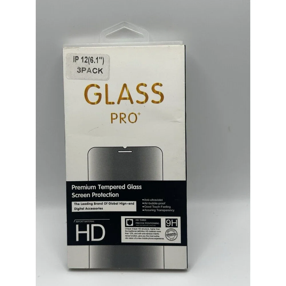 Glass Pro+ 3-Pack Tempered Glass Screen Protector for iPhone 12/12 Pro (6.1